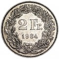 2 francs 1970-1990 Switzerland