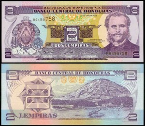 2 lempiras 2004-2006 Honduras, banknote, XF