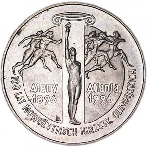 2 zloty 1995 Poland 100 years of Olympic Games price, composition, diameter, thickness, mintage, orientation, video, authenticity, weight, Description