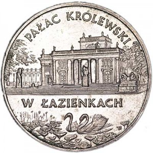 2 zloty 1995 Poland Royal Palace in Lazienki price, composition, diameter, thickness, mintage, orientation, video, authenticity, weight, Description