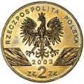 2 злотых 2003 Польша Европейский угорь (Wegorz europejski)