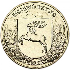 2 zloty 2004 Poland Wojewodztwo Lubelskie series "Provinces" price, composition, diameter, thickness, mintage, orientation, video, authenticity, weight, Description