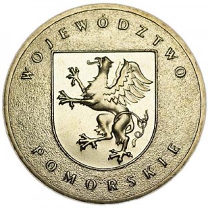 2 zloty 2004 Poland Wojewodztwo Pomorskie series "Provinces" price, composition, diameter, thickness, mintage, orientation, video, authenticity, weight, Description