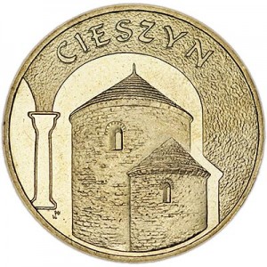 2 zloty 2005 Poland Cieszyn series "City" price, composition, diameter, thickness, mintage, orientation, video, authenticity, weight, Description