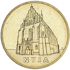 2 zloty 2006 Poland Nysa series "City" price, composition, diameter, thickness, mintage, orientation, video, authenticity, weight, Description