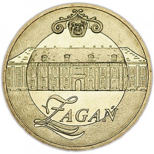 2 zloty 2006 Poland Zagan series "City" price, composition, diameter, thickness, mintage, orientation, video, authenticity, weight, Description