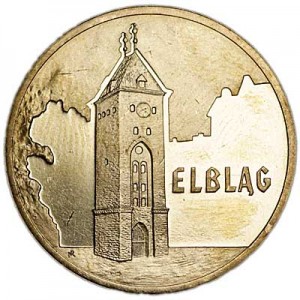 2 zloty 2006 Poland Elblag  series "City" price, composition, diameter, thickness, mintage, orientation, video, authenticity, weight, Description