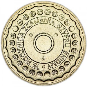 2 zloty 2007 Poland 75th anniversary of breaking the Enigma ciphers (75 rocznica zlamania szyfru Enigmy) price, composition, diameter, thickness, mintage, orientation, video, authenticity, weight, Description