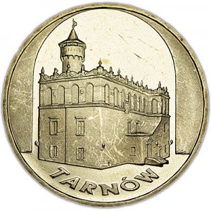 2 zloty 2007 Poland Tarnow series "City" price, composition, diameter, thickness, mintage, orientation, video, authenticity, weight, Description
