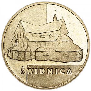 2 zloty 2007 Poland Swidnica series "City" price, composition, diameter, thickness, mintage, orientation, video, authenticity, weight, Description