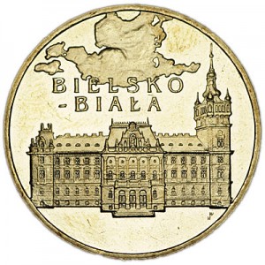 2 злотых 2008 Польша Бельско-Бяла (Bielsko-Biala) серия "Города" цена, стоимость
