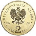 2 zloty 2008 Poland 400 years of Polish settlement in USA (400 rocznica Polskiego Osadnictwa)
