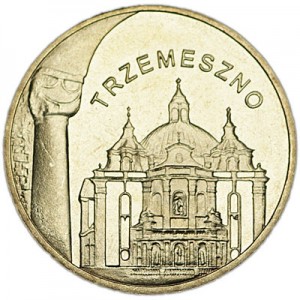 2 zloty 2010 Poland Trzemeszno series "Historical places" price, composition, diameter, thickness, mintage, orientation, video, authenticity, weight, Description