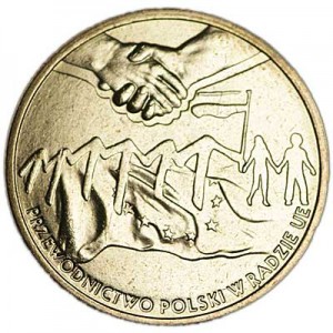 2 злотых 2011 Польша Представительство Польши в Совете Евросоюза (Przewodnictwo Polski w Radzie UE) цена, стоимость