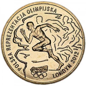 2 zloty 2012 Poland, Olympic Games in London 2012 price, composition, diameter, thickness, mintage, orientation, video, authenticity, weight, Description