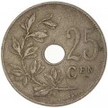 25 Centimes 1921 Belgien, aus dem Verkehr