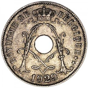 25 сантимов 1929 Бельгия, из обращения цена, стоимость