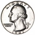 25 cents Washington quarter 1981 US P