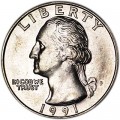 25 Cent 1991 USA Washington P