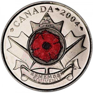 25 cents 2004 FLOWER CANADA = 2004 = mint mark P price, composition, diameter, thickness, mintage, orientation, video, authenticity, weight, Description