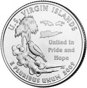 Quarter Dollar 2009 USA "Virgin Islands district" mint mark D price, composition, diameter, thickness, mintage, orientation, video, authenticity, weight, Description