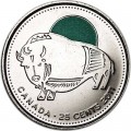 25 центов 2011 Канада, Бизон (цветная), отличное состояние
