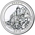 Quarter Dollar 2012 USA "Acadia" 13th National Park mint mark S