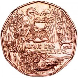 5 Euro 2013 Austria Country Water price, composition, diameter, thickness, mintage, orientation, video, authenticity, weight, Description