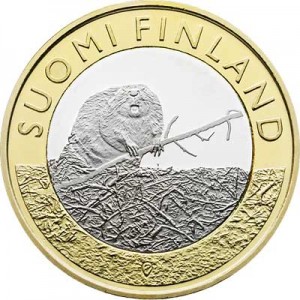 5 евро 2015 Финляндия Сатакунта, Бобр цена, стоимость
