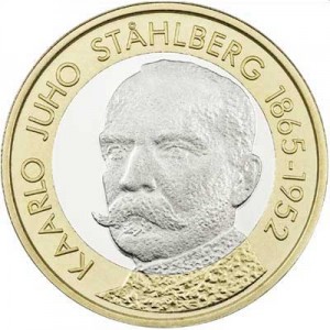 5 евро 2016 Финляндия, Каарло Юхо Стольберг цена, стоимость