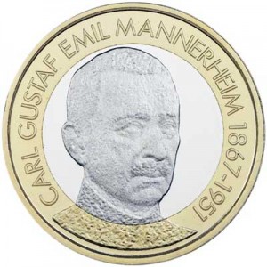 5 Euro 2017 Finland, Carl Gustaf Emil Mannerheim price, composition, diameter, thickness, mintage, orientation, video, authenticity, weight, Description
