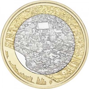 5 евро 2018 Финляндия, Старый Порвоо цена, стоимость