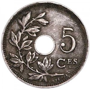 5 centimes 1909-1934 Belgium, from circulation price, composition, diameter, thickness, mintage, orientation, video, authenticity, weight, Description