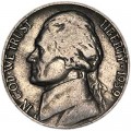 Nickel five cents 1939 US, P, from circulation