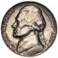 Nickel five cents 1952 US, S, from circulation