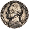 Nickel five cents 1953 US, S, from circulation