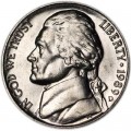 Nickel five cents 1989 US, D
