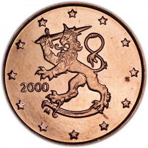 5 cents 2000 Finland UNC price, composition, diameter, thickness, mintage, orientation, video, authenticity, weight, Description