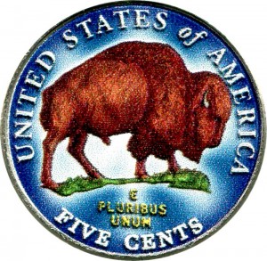 5 cents 2005 USA Buffalo, Westward Journey Series (colorized) price, composition, diameter, thickness, mintage, orientation, video, authenticity, weight, Description