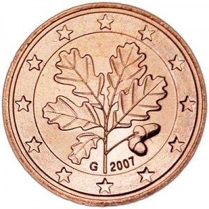 5 центов 2007 Германия G, UNC цена, стоимость