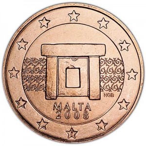 5 центов 2008 Мальта, UNC цена, стоимость
