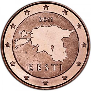 5 центов 2011 Эстония, UNC цена, стоимость