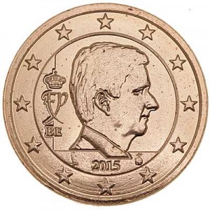 5 центов 2015 Бельгия, UNC цена, стоимость