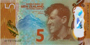 5 долларов 2015 Новая Зеландия, банкнота XF цена, стоимость