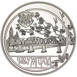 5 hryvnia 2013 Ukraine 1120 years Uzhgorod price, composition, diameter, thickness, mintage, orientation, video, authenticity, weight, Description