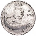 5 лир 1954 Италия, из обращения