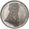 5 марок 1968, Иоганн Гутенберг, серебро