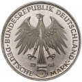5 marks 1968, Johannes Gutenberg, silver