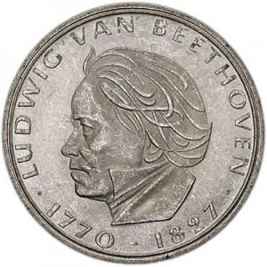 5 марок 1970, Людвиг ван Бетховен  цена, стоимость