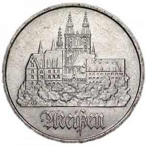 5 mark 1972, Germany, Meissen price, composition, diameter, thickness, mintage, orientation, video, authenticity, weight, Description
